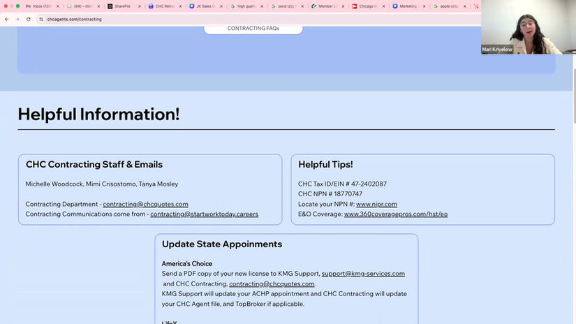 Agent Support CHCagents.com overview Aug 26